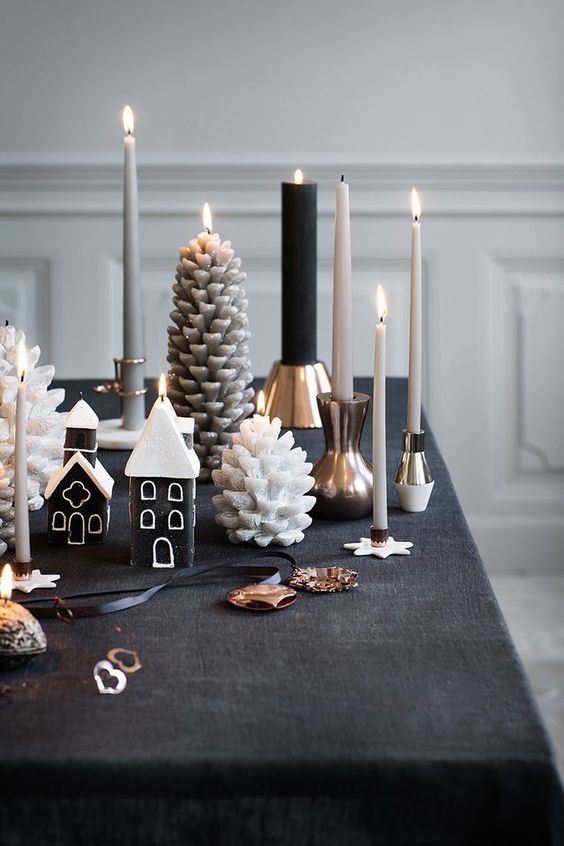 velas natal escandivo decoracao natalina minimalista nordica folhagens simples christmas decoration candles